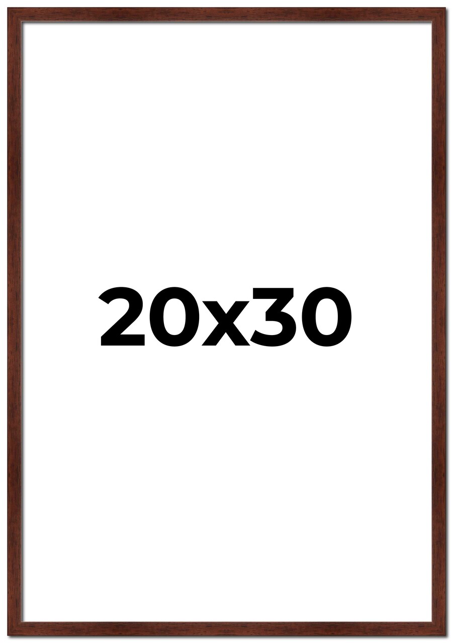 Classic Modern Brown Picture Frame - UV Acrylic, Foam Board Backing, Hanging Hardware
